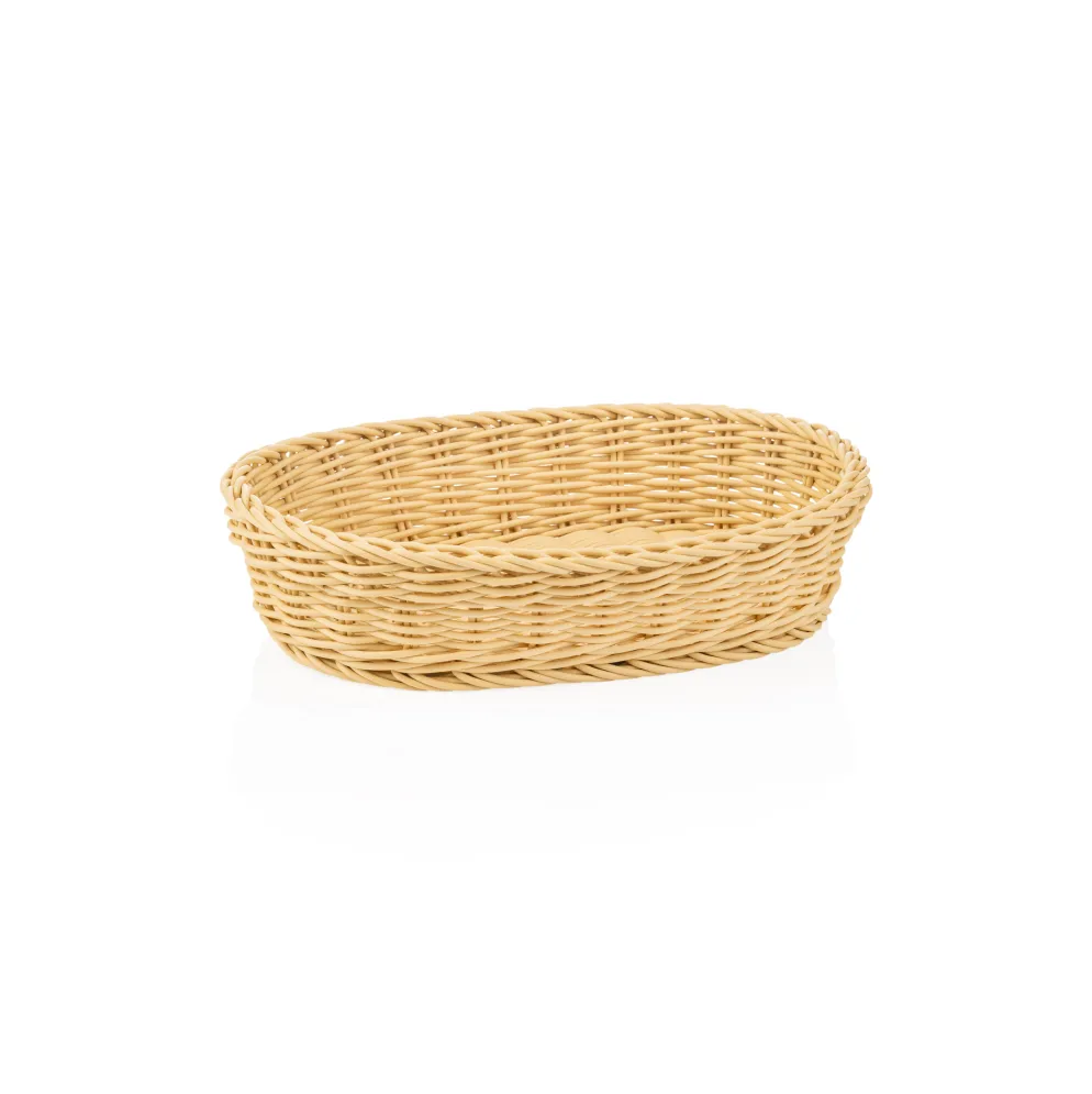 Korb WEAVER PRO Tischkörbe, 32 x 23 x 7 cm, oval, hellbeige, Polypropylen
