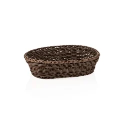Korb WEAVER PRO Tischkörbe, 32 x 23 x 7 cm, oval, braun, Polypropylen