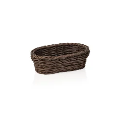 Korb WEAVER PRO Tischkörbe, 19 x 12 x 6 cm, oval, braun, Polypropylen