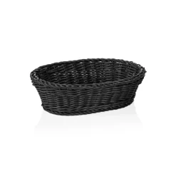 Korb WEAVER PRO Tischkörbe, 25 x 19 x 6,5 cm, oval, schwarz, Polypropylen