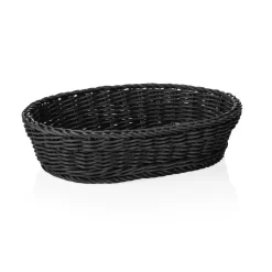 Korb WEAVER PRO Tischkörbe, 28 x 16 x 8 cm, oval, schwarz, Polypropylen