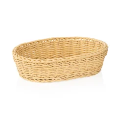 Korb WEAVER PRO Tischkörbe, 28 x 16 x 8 cm, oval, hellbeige, Polypropylen