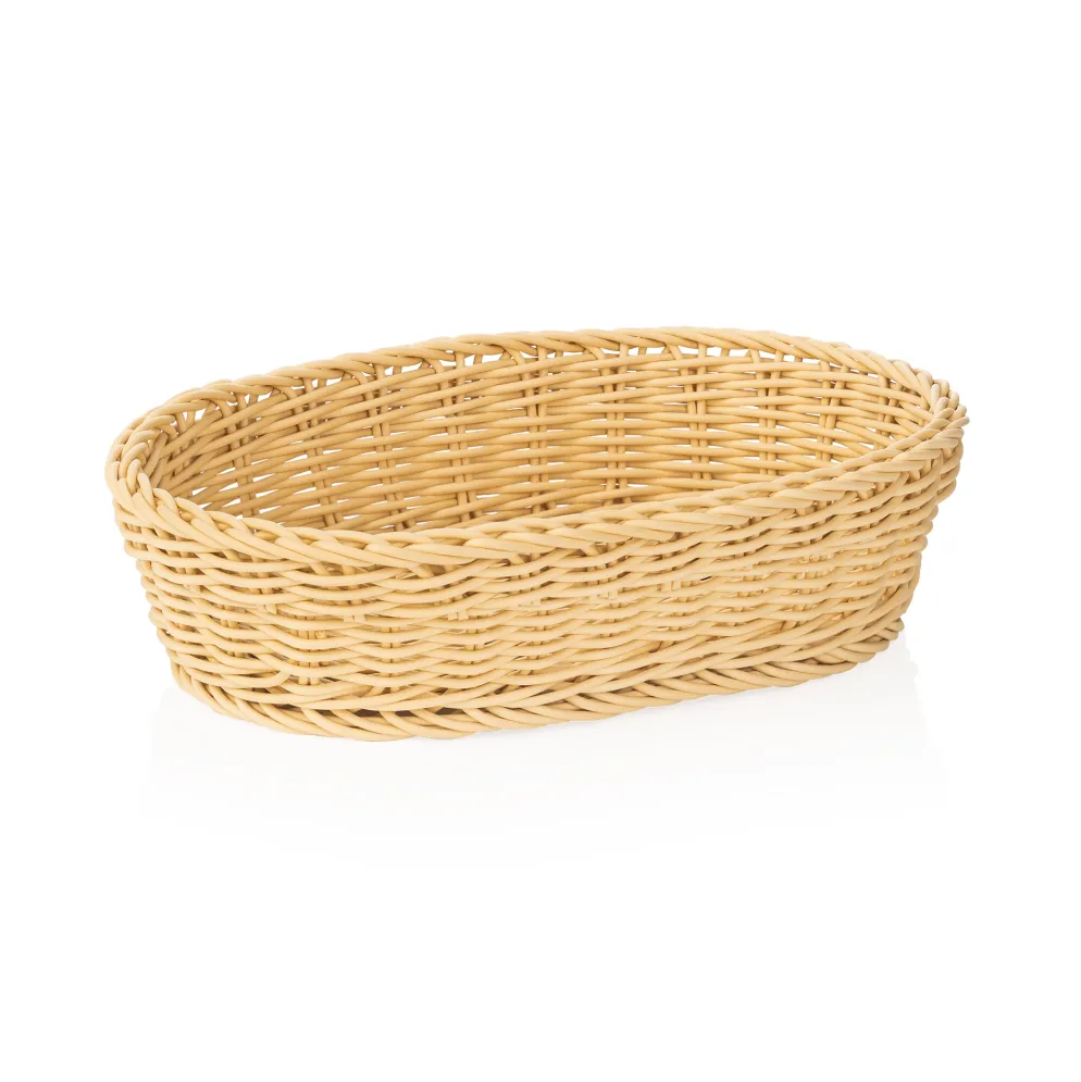Korb WEAVER PRO Tischkörbe, 28 x 16 x 8 cm, oval, hellbeige, Polypropylen