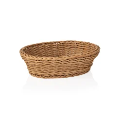 Korb WEAVER PRO Tischkörbe, 25 x 19 x 6,5 cm, oval, beige, Polypropylen