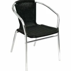 KRISTA Bistrostuhl Geflecht, Rattan schwarz stapelbar