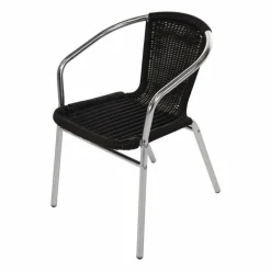 KRISTA Bistrostuhl Geflecht, Rattan schwarz stapelbar