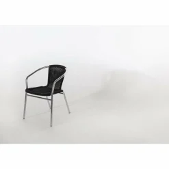 KRISTA Bistrostuhl Geflecht, Rattan schwarz stapelbar
