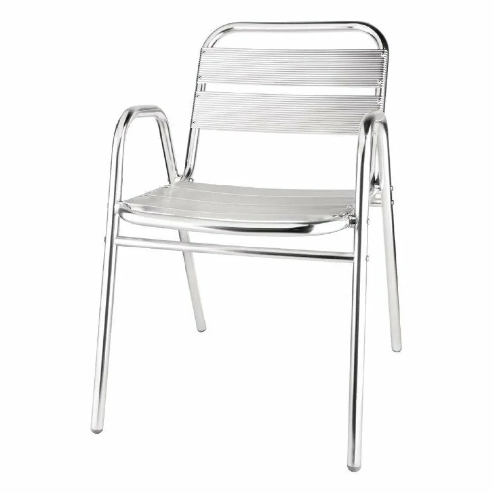 KRISTA Bistrostuhl Gestell und Sitzfläche Aluminium, stapelbar