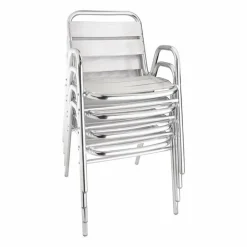 KRISTA Bistrostuhl Gestell und Sitzfläche Aluminium, stapelbar