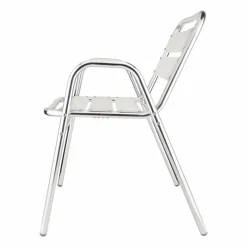 KRISTA Bistrostuhl Gestell und Sitzfläche Aluminium, stapelbar