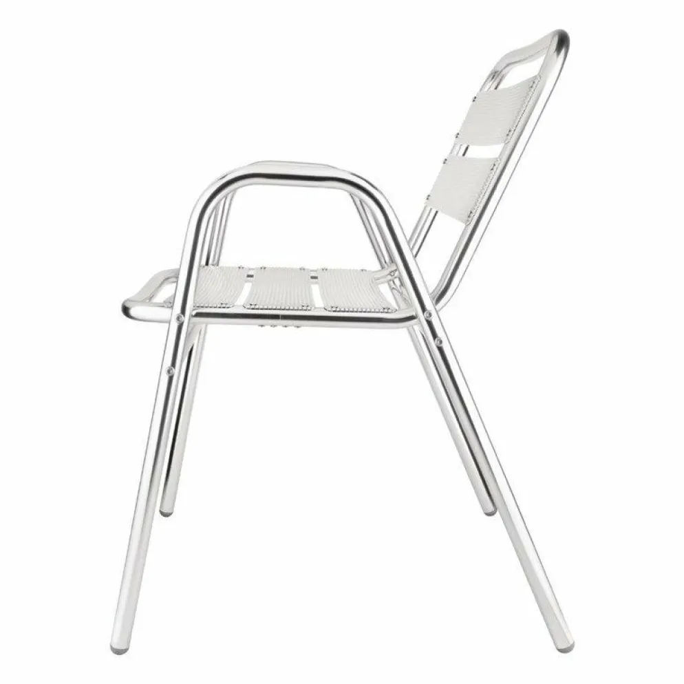 KRISTA Bistrostuhl Gestell und Sitzfläche Aluminium, stapelbar