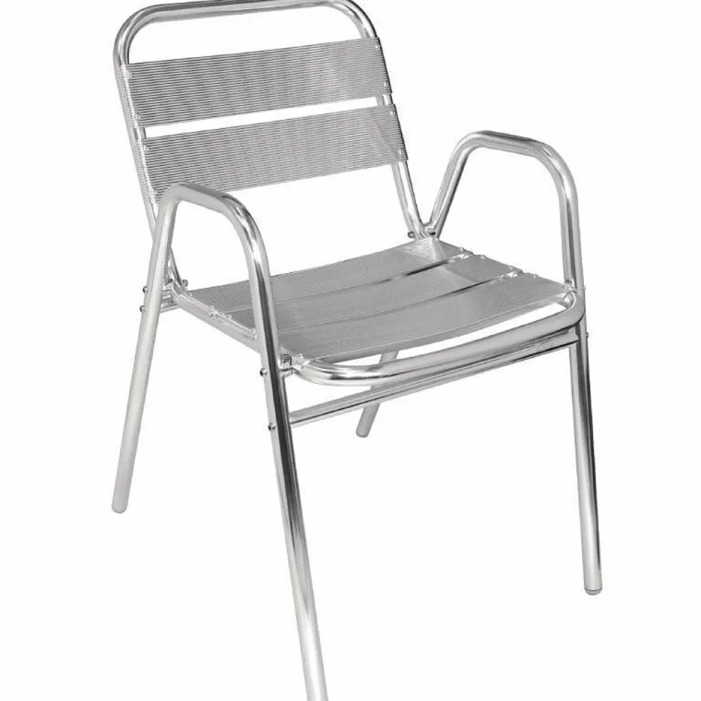 KRISTA Bistrostuhl Gestell und Sitzfläche Aluminium, stapelbar