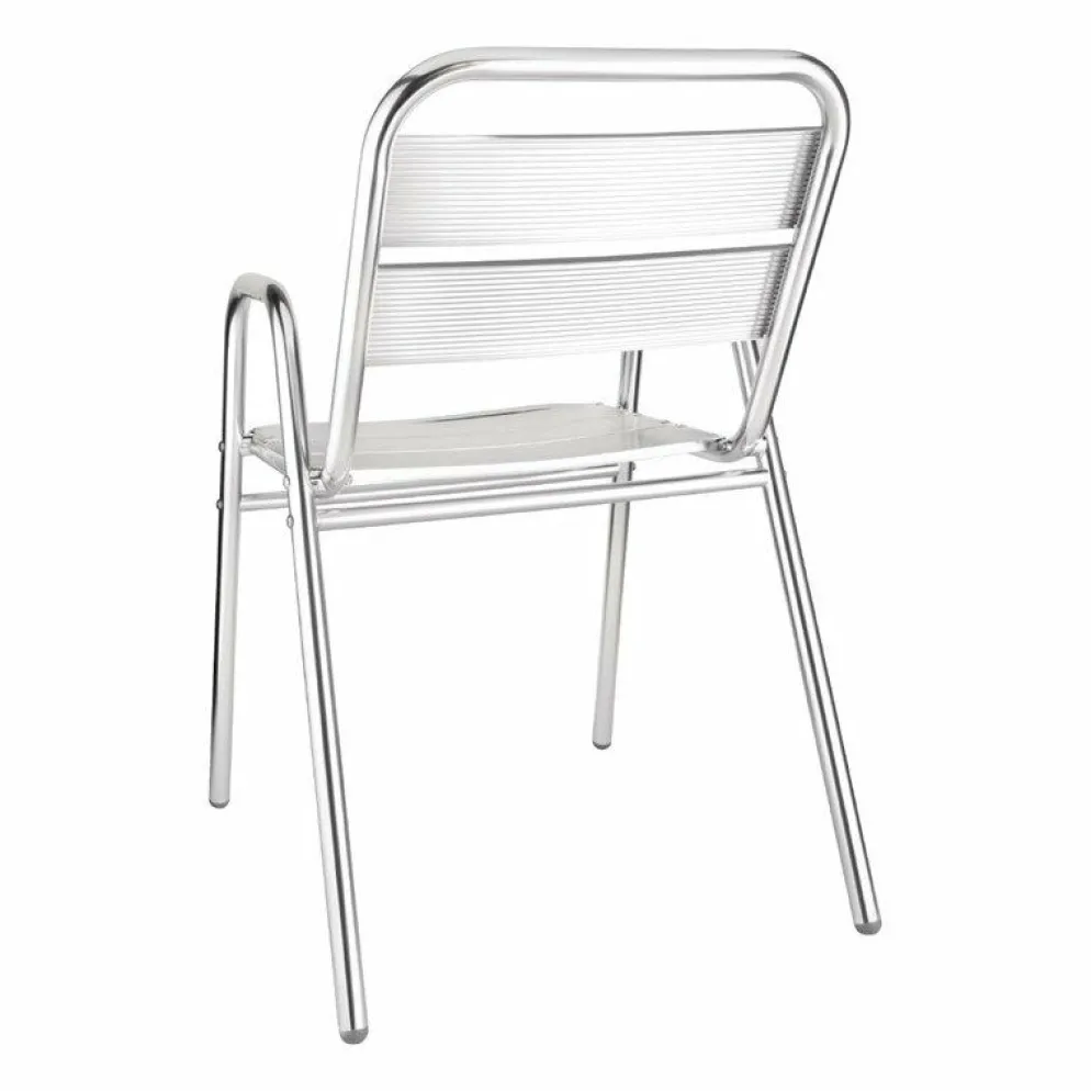 KRISTA Bistrostuhl Gestell und Sitzfläche Aluminium, stapelbar