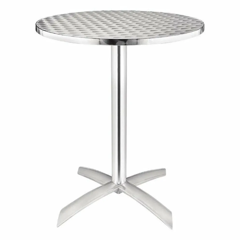 KRISTA Bistrotisch klappbar, Edelstahl Tischplatte rund 60 cm