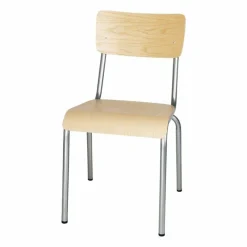 KRISTA-ST Stuhl Stahl mit Holzsitz und Rückenlehne