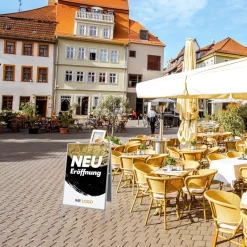 Kundenstopper GNE400 für Neu-Eröffnungen mit Plakat & Logo