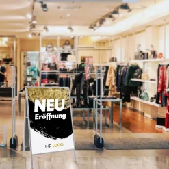 Kundenstopper GNE400 für Neu-Eröffnungen mit Plakat & Logo