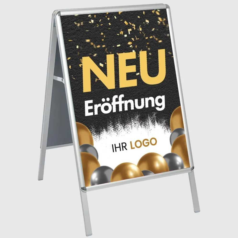 Kundenstopper GNE200 für Neu-Eröffnungen mit Plakat & Logo