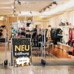 Kundenstopper GNE200 für Neu-Eröffnungen mit Plakat & Logo