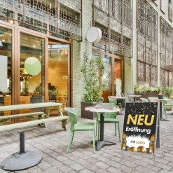 Kundenstopper GNE200 für Neu-Eröffnungen mit Plakat & Logo