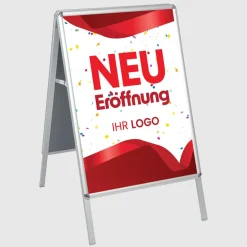 Kundenstopper GNE300 für Neu-Eröffnungen mit Plakat & Logo