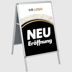 Kundenstopper GNE350 für Neu-Eröffnungen mit Plakat & Logo