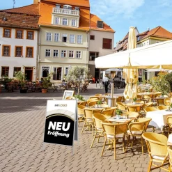 Kundenstopper GNE350 für Neu-Eröffnungen mit Plakat & Logo