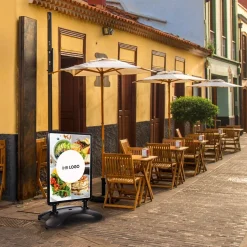 Kundenstopper SNE535 für Frühstück & Brunch mit A1-Plakat & Logo