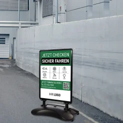 Kundenstopper SNE580 für KFZ-Werkstatt mit A1-Plakat & Logo