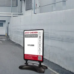 Kundenstopper SNE590 für KFZ-Werkstatt mit A1-Plakat & Logo
