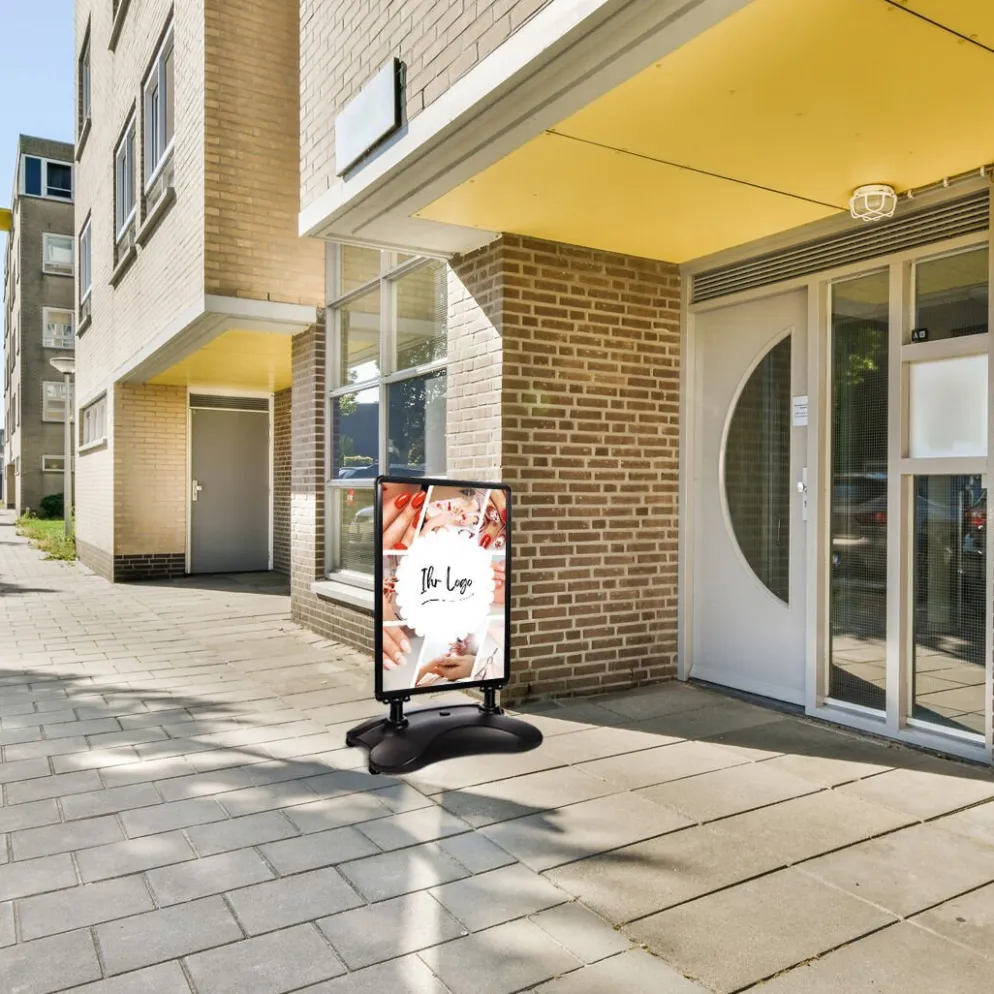 Kundenstopper SNE für Nagelstudios mit A1-Plakat & Logo