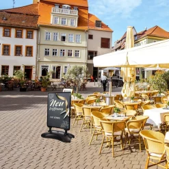 Kundenstopper SNE150 für Neu-Eröffnungen mit A1-Plakat & Logo