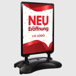 Kundenstopper SNE300 für Neu-Eröffnungen mit A1-Plakat & Logo