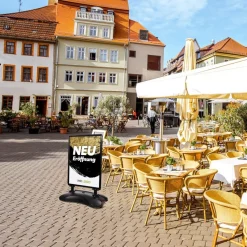 Kundenstopper SNE400 für Neu-Eröffnungen mit A1-Plakat & Logo