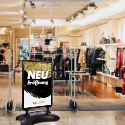 Kundenstopper SNE400 für Neu-Eröffnungen mit A1-Plakat & Logo