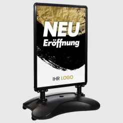 Kundenstopper SNE400 für Neu-Eröffnungen mit A1-Plakat & Logo