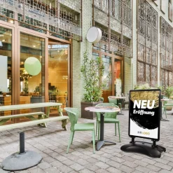 Kundenstopper SNE400 für Neu-Eröffnungen mit A1-Plakat & Logo