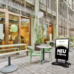 Kundenstopper SNE350 für Neu-Eröffnungen mit A1-Plakat & Logo