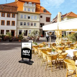 Kundenstopper SNE350 für Neu-Eröffnungen mit A1-Plakat & Logo