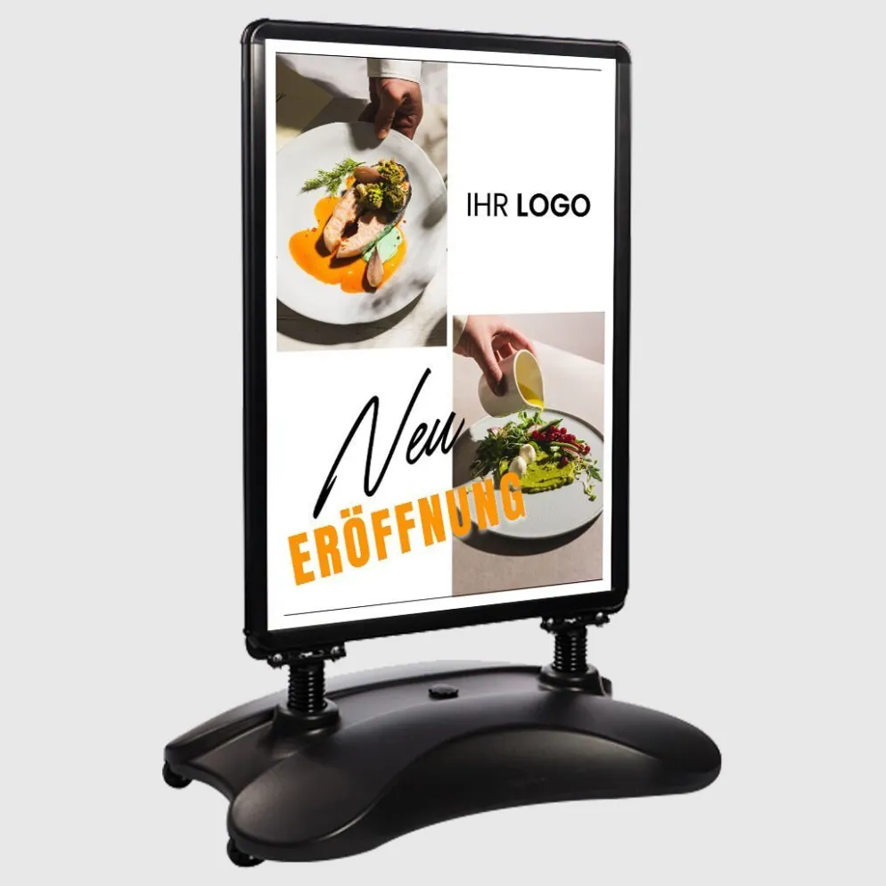 Kundenstopper SNE450 für Neu-Eröffnungen mit A1-Plakat & Logo