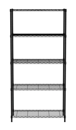 Lagerregal, 5 Regale Schwarz, 910x455x1830mm