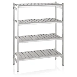 Lagerregal System, Klick-System, 126,5 x 54 x 170 cm, Aluminium/Polyethylen