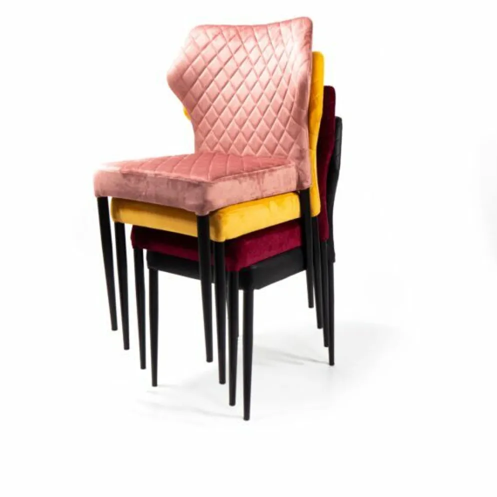 Louis Stapelstuhl Rosa, gepolstert, feuerhemmend, 49x57,5x81,5cm