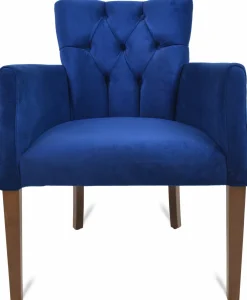 Lounge Sessel Kapitone blau mit Armlehne