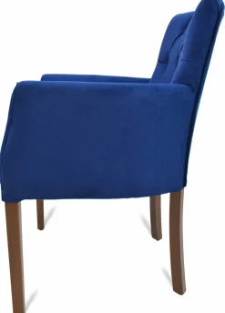 Lounge Sessel Kapitone blau mit Armlehne
