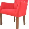 Lounge Sessel Kapitone rot mit Armlehne