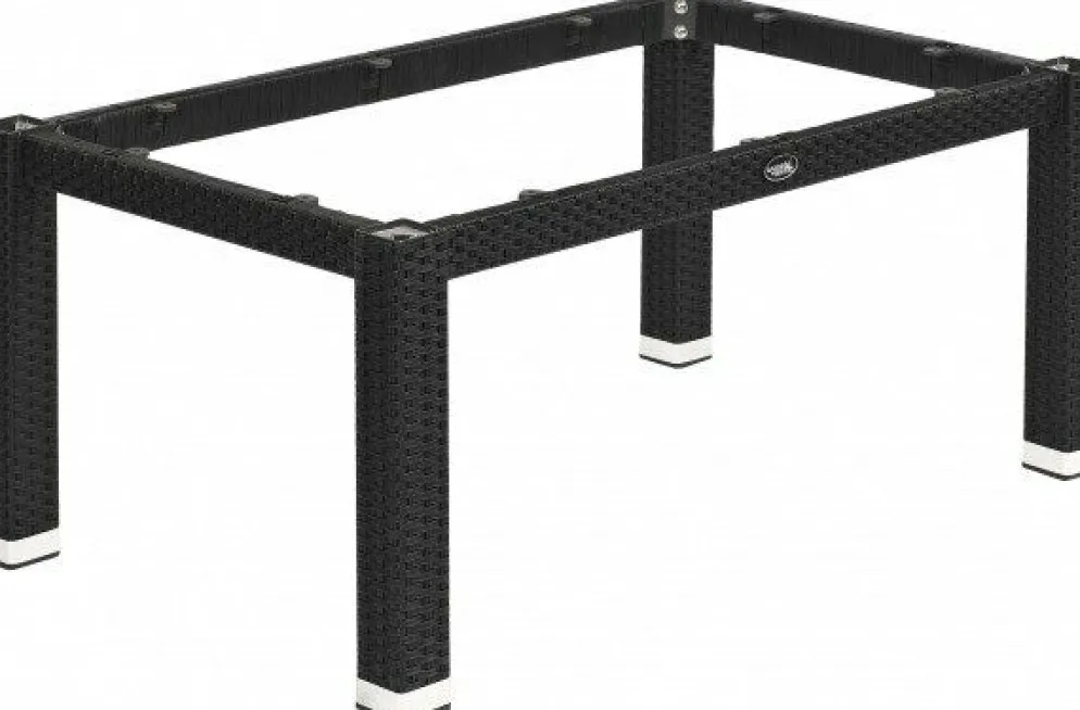 Lounge Tischgestell LINA für 120x80 cm Platten, Seagrass-Optik in schwarz