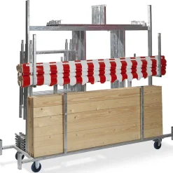 Marktstand Transportwagen, galvanisierter Stahl, 241,5x72x198cm