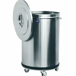 MASTRO Abfalleimer in Edelstahl auf Rädern, 50 Liter