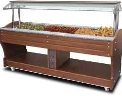 MASTRO Bainmarie-Buffet, Inselmodell, 6x GN 1/1, Breite 2200mm